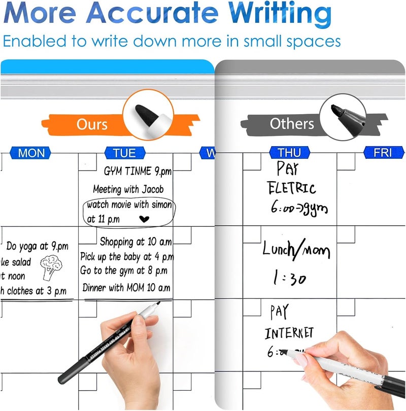 maxtek Black Dry Erase Markers Ultra Fine Tip, 0.7mm, Low Odor, Extra Fine Point Dry Erase Markers for Planning Whiteboard, Calendar Boards, Whiteboard Markers for School Supplies (12 Count) - Image 4
